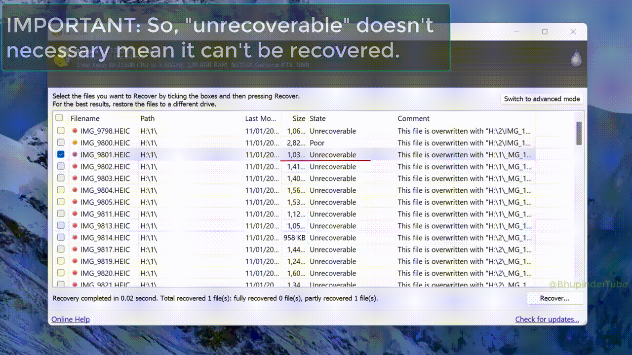 Recuva-Assistent unter Windows: Dateispeicherort und Wiederherstellungsoptionen auswählen